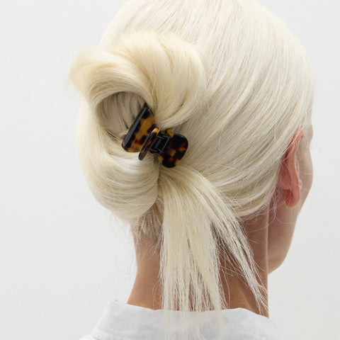 Mini claw clips two-pack in Italian tortoise