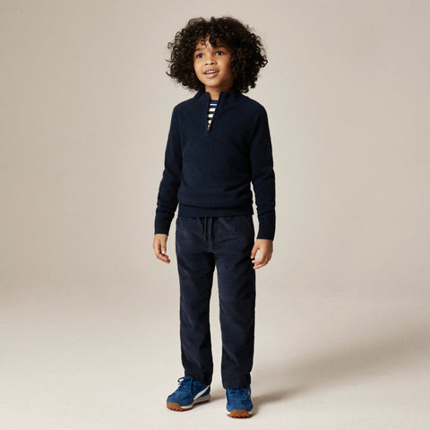 Kids' cashmere half-zip sweater