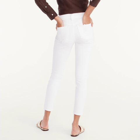9" mid-rise toothpick jean in white