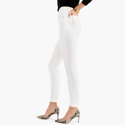 9" mid-rise toothpick jean in white