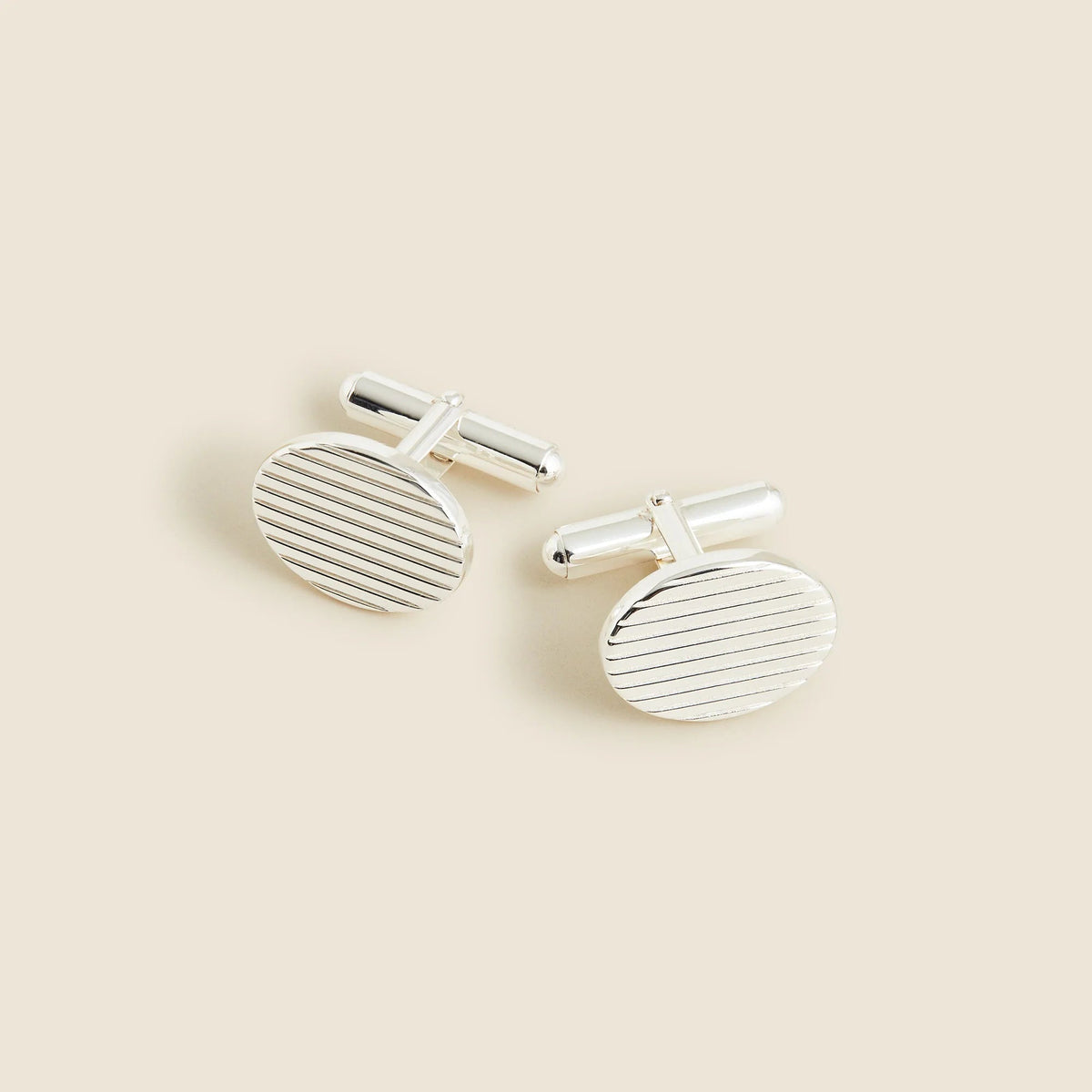 Sterling silver oval cuff links