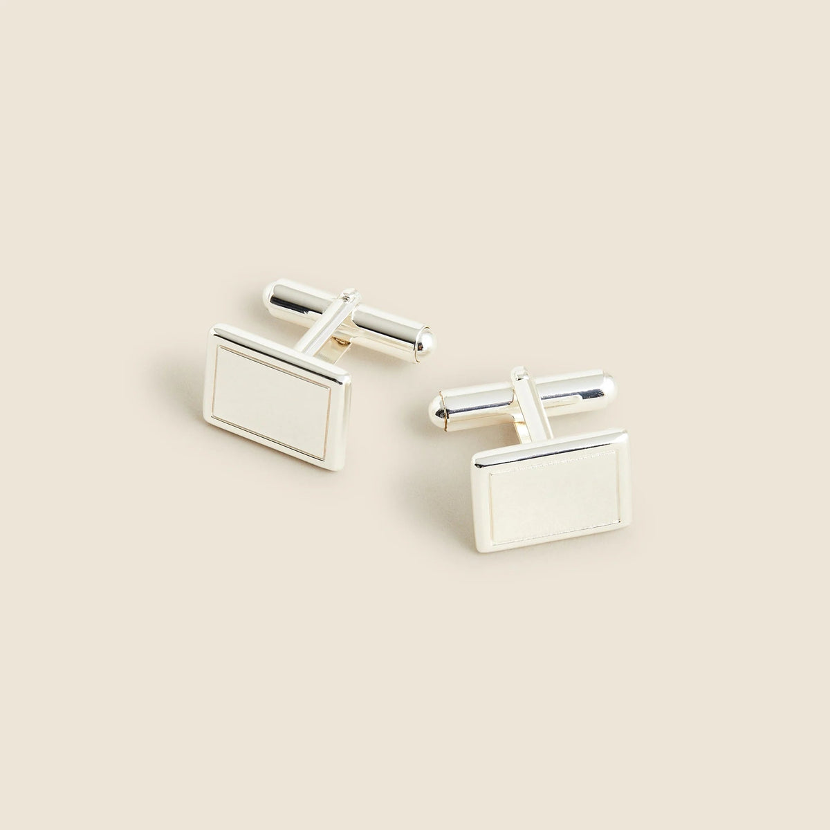 Sterling silver rectangle cuff links
