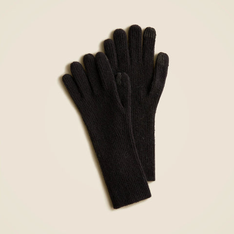 Ribbed tech-touch gloves in Supersoft yarn