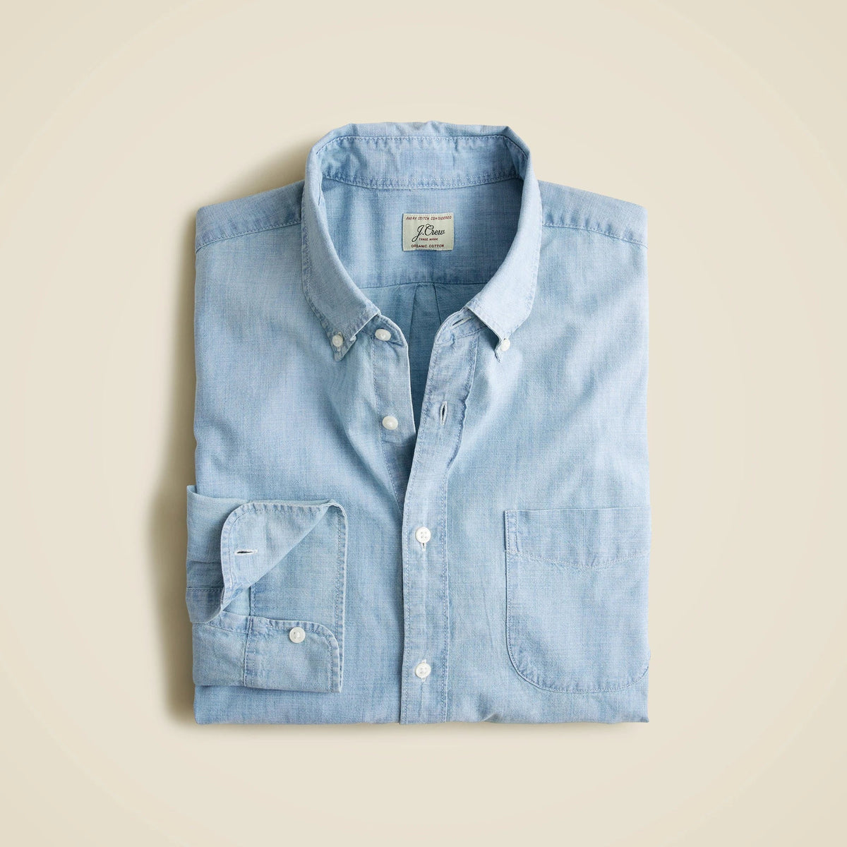 Organic cotton chambray shirt in five-year wash