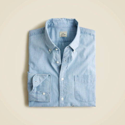 Organic cotton chambray shirt in five-year wash