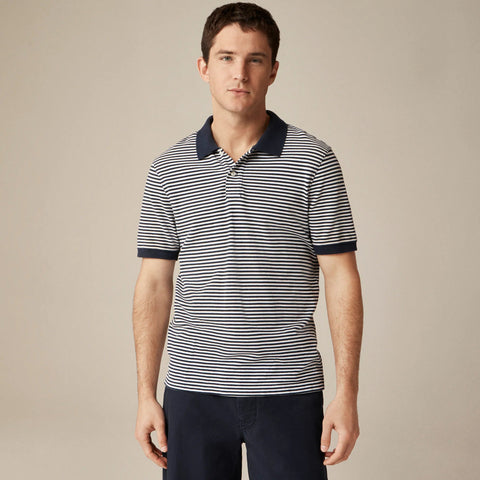 Piqué polo shirt in stripe