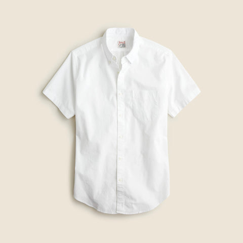 Short-sleeve Broken-in organic cotton oxford shirt