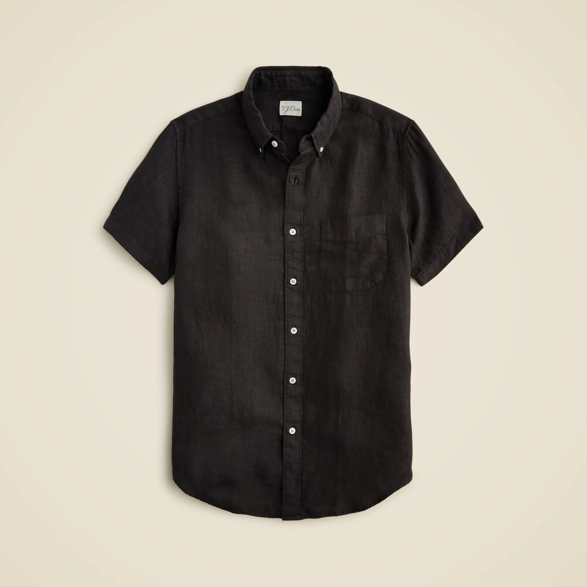 Short-sleeve Baird McNutt garment-dyed Irish linen shirt