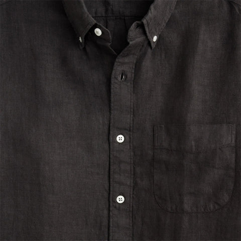 Short-sleeve Baird McNutt garment-dyed Irish linen shirt