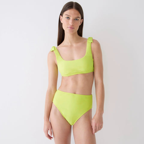Tie-shoulder scoopneck bikini top