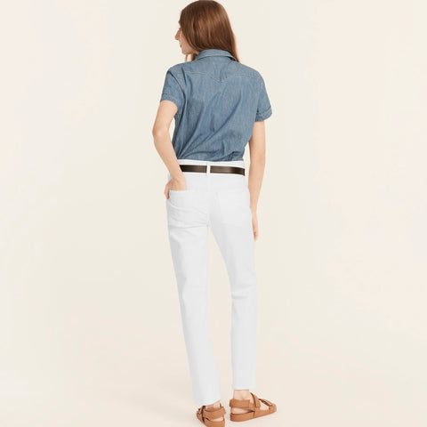 9" vintage slim-straight jean in white