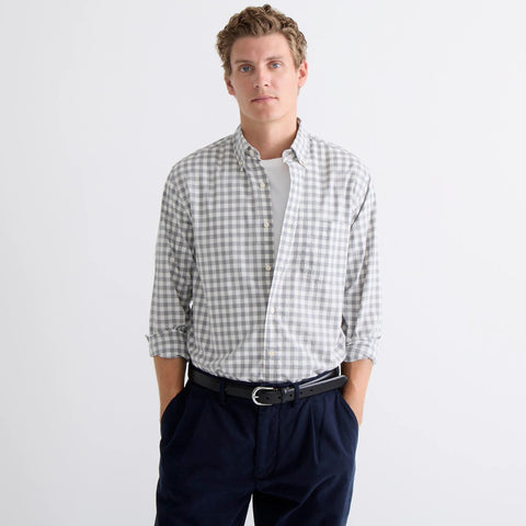 Tall Secret Wash organic cotton poplin shirt