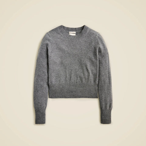 Cashmere shrunken crewneck sweater