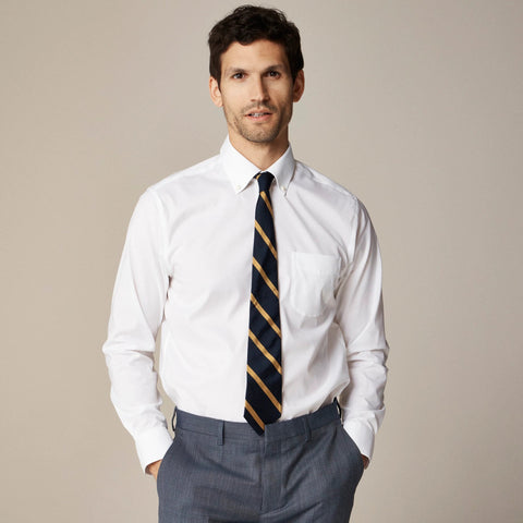 Slim Bowery wrinkle-free dress shirt with button-down collar