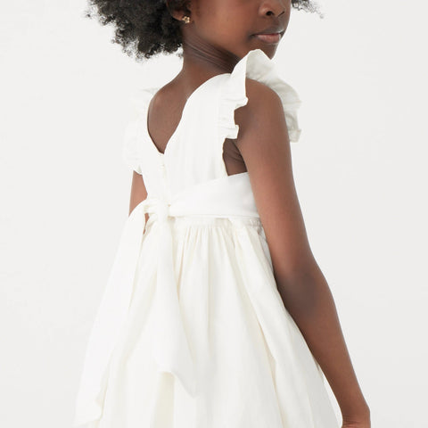 Girls' flutter-sleeve dress