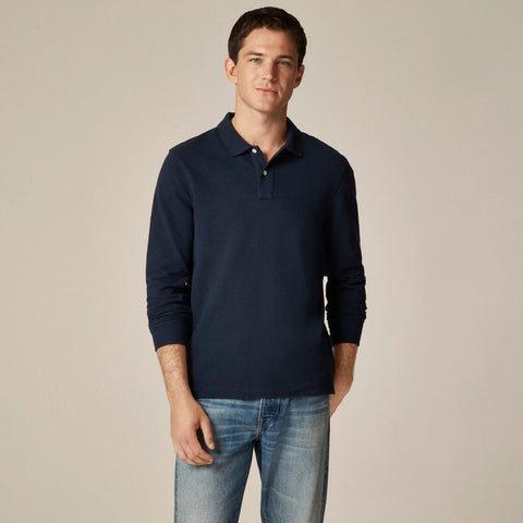Long-sleeve classic piqué polo shirt