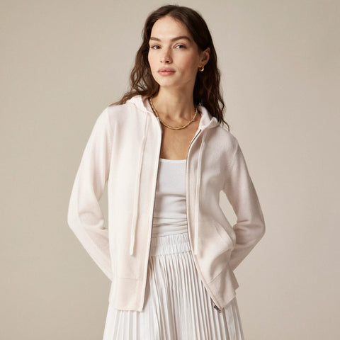 Cashmere full-zip sweater-hoodie