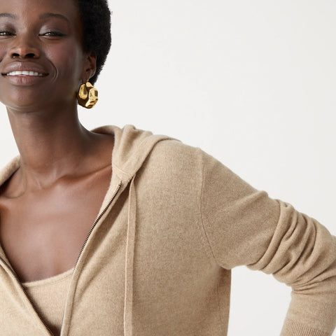 Cashmere full-zip sweater-hoodie