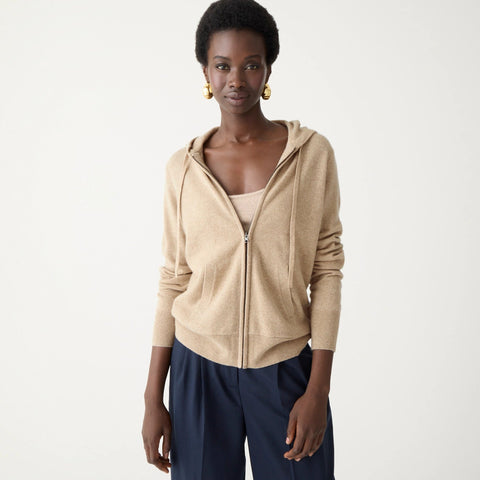 Cashmere full-zip sweater-hoodie