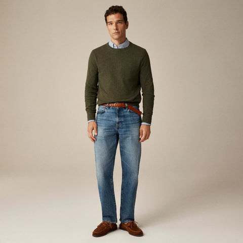 Cotton piqué-stitch crewneck sweater