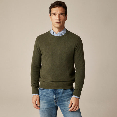 Cotton piqué-stitch crewneck sweater