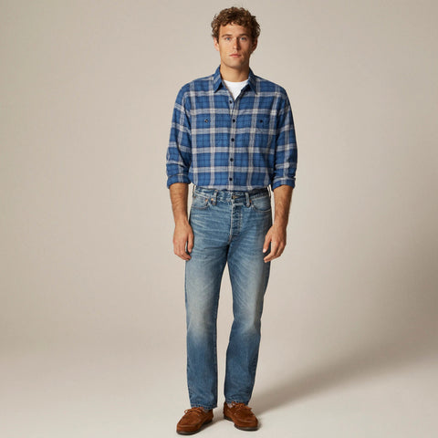 Cotton-hemp blend twill workshirt