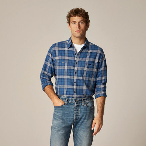 Cotton-hemp blend twill workshirt