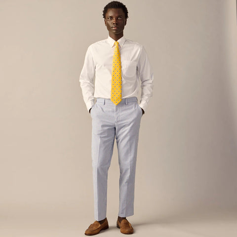 Ludlow Slim-fit unstructured suit pant in seersucker