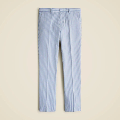 Ludlow Slim-fit unstructured suit pant in seersucker