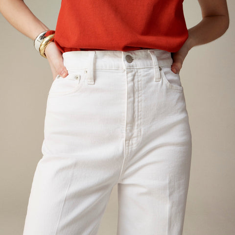 Wide-leg denim trouser in white