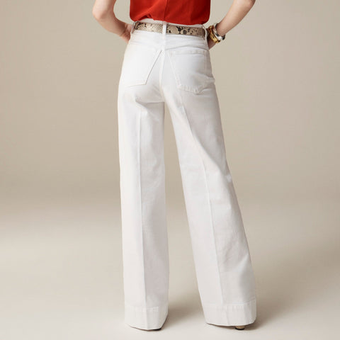 Wide-leg denim trouser in white