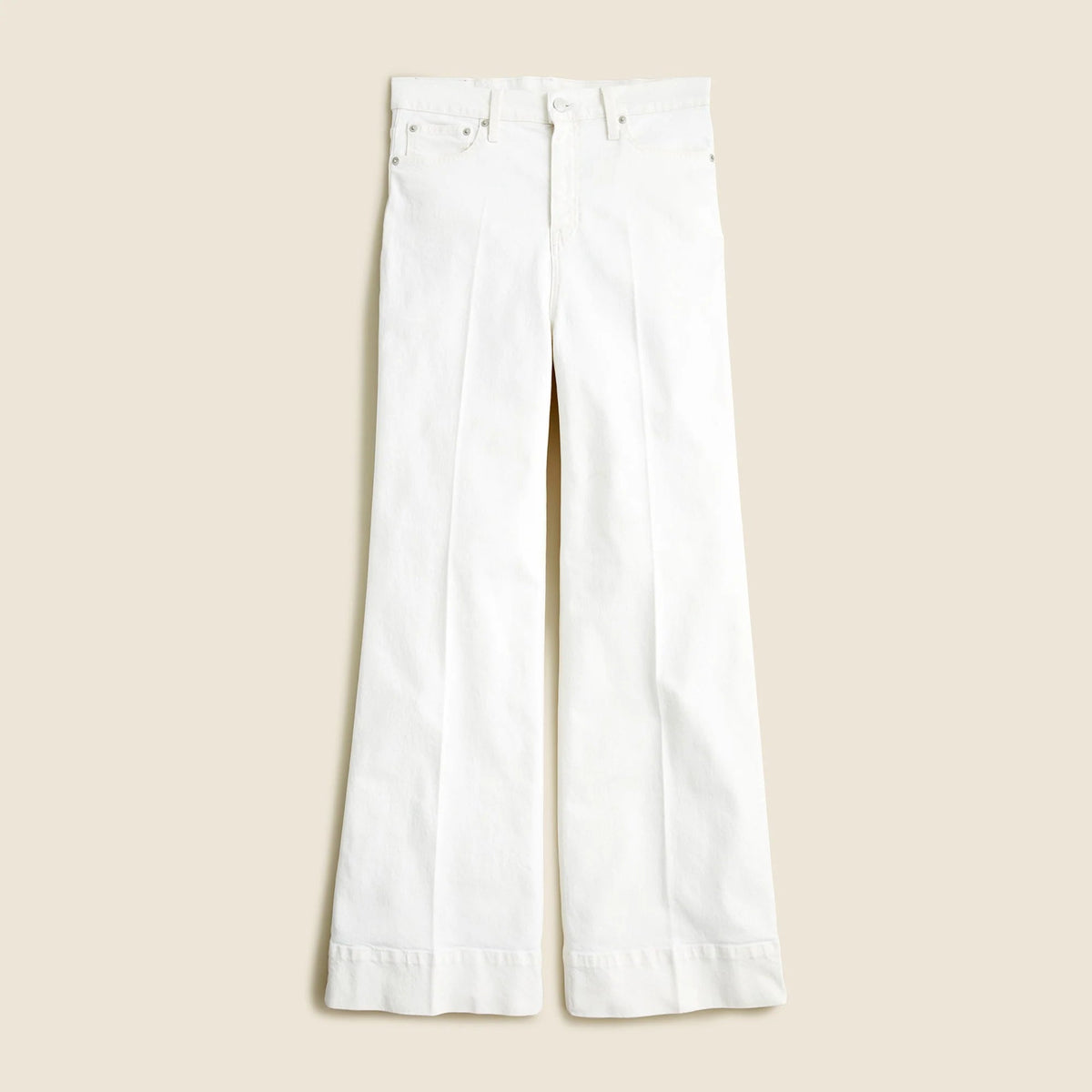Wide-leg denim trouser in white