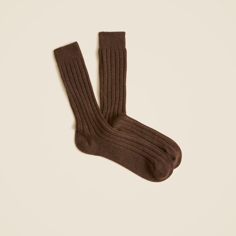 Ribbed cashmere-blend socks