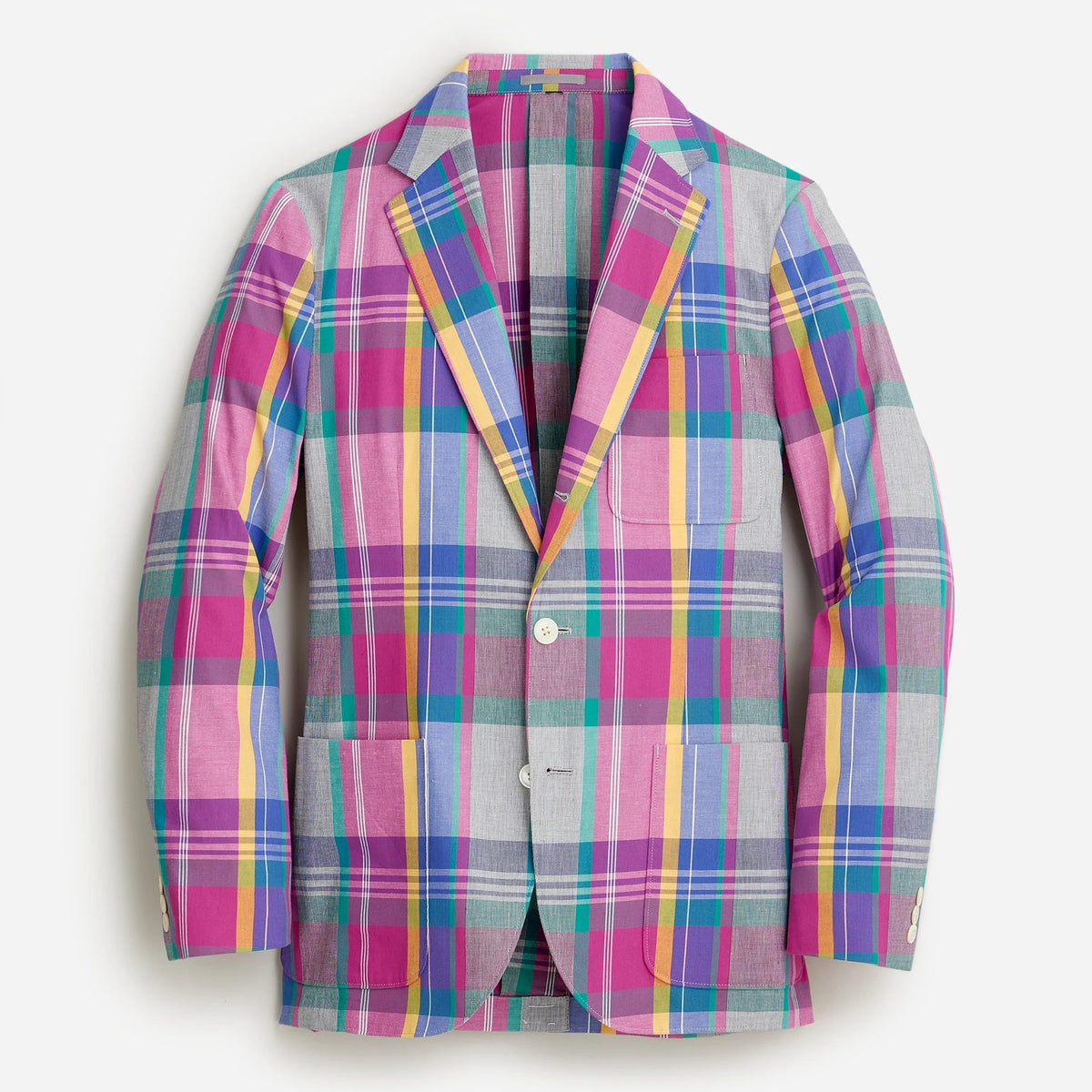 Ludlow Slim-fit blazer in cotton madras