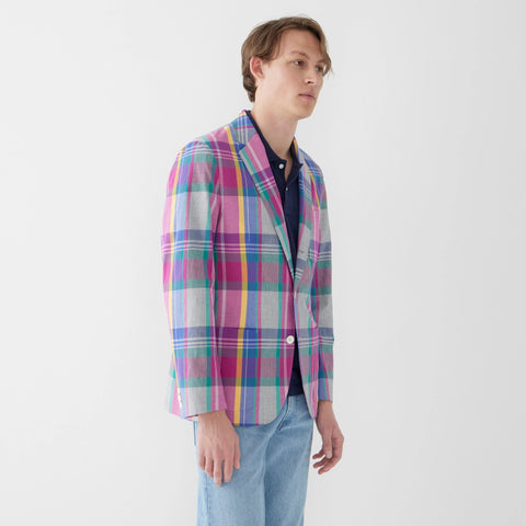 Ludlow Slim-fit blazer in cotton madras