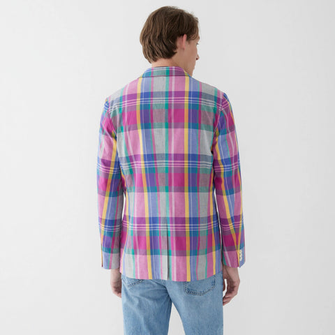 Ludlow Slim-fit blazer in cotton madras