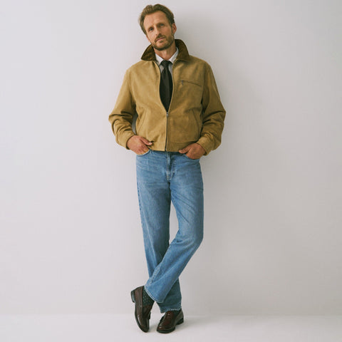 Limited-edition Wallace & Barnes work jacket in Italian suede