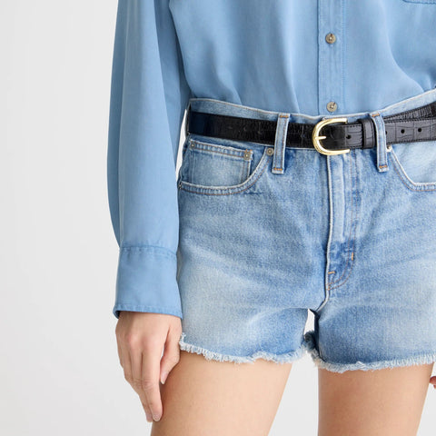 Relaxed denim short in chestnut wash