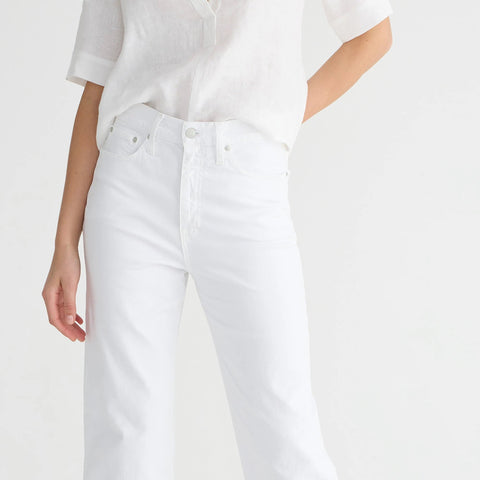 Slim wide-leg jean in white wash