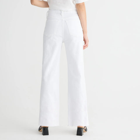 Slim wide-leg jean in white wash