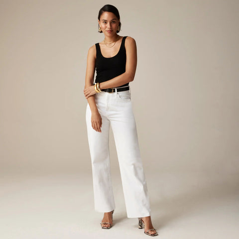 Slim wide-leg jean in white wash