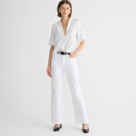 Slim wide-leg jean in white wash
