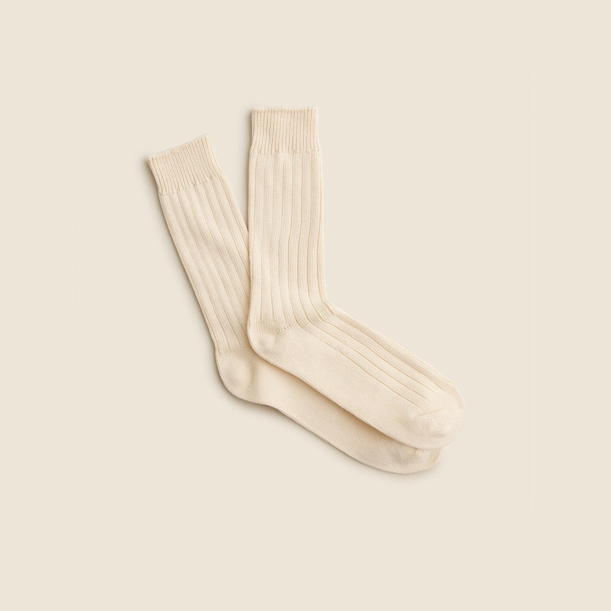 Ribbed cotton-blend socks