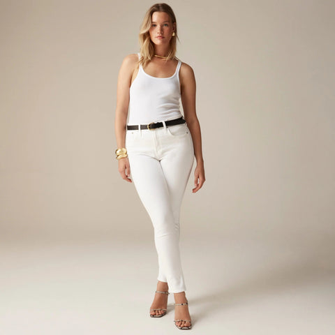 9" toothpick jean in white wash