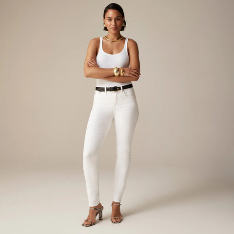 9" toothpick jean in white wash