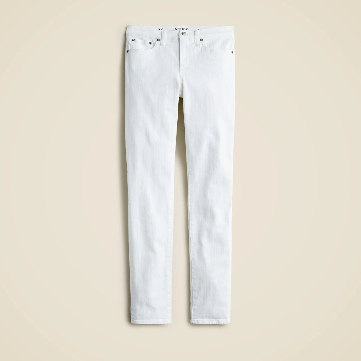8" toothpick jean in white wash