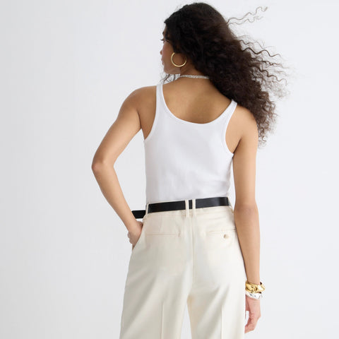 Vintage rib shelf-bra tank top