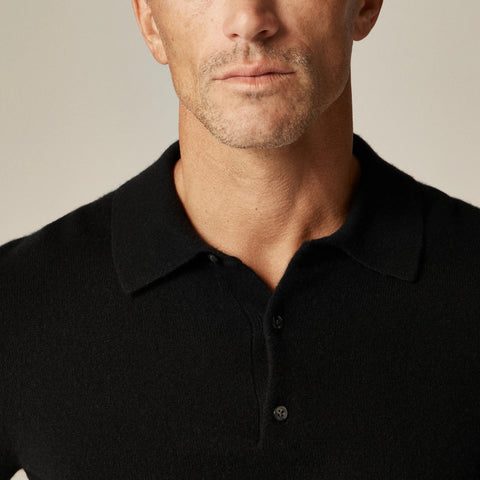 Cashmere short-sleeve sweater-polo