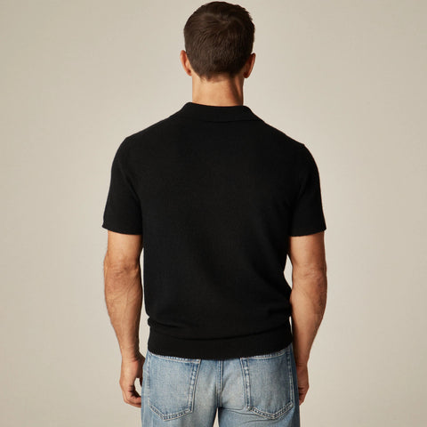 Cashmere short-sleeve sweater-polo