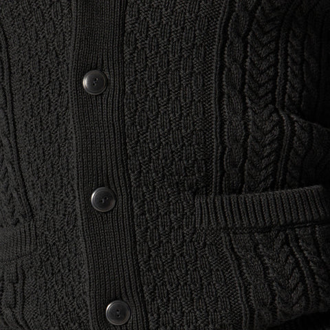 Heritage cotton cable-knit shawl-collar sweater